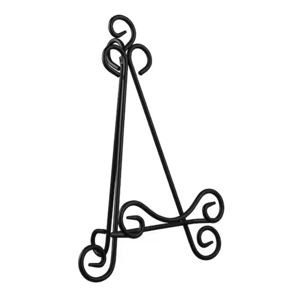 Set of Two New 12” Black Swirl Easel By Studio Décor